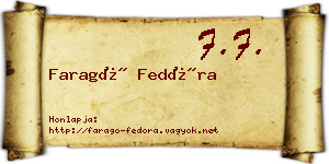 Faragó Fedóra névjegykártya